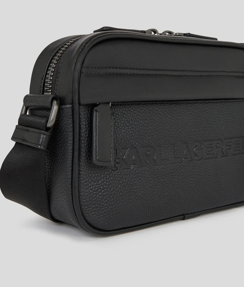 KARL K/ESSENTIAL LEATHER CROSSBODY BAG